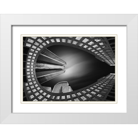 Horseshoe White Modern Wood Framed Art Print with Double Matting by Figueras, Antoni