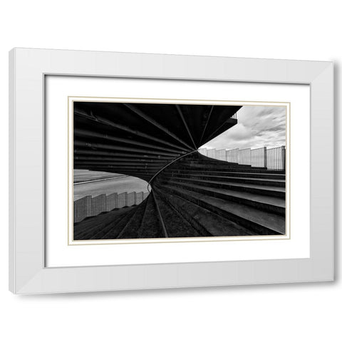 Connecting soil an sky White Modern Wood Framed Art Print with Double Matting by Klesse, Andreas
