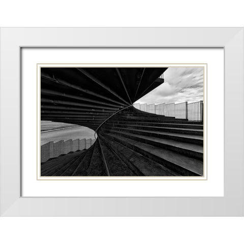 Connecting soil an sky White Modern Wood Framed Art Print with Double Matting by Klesse, Andreas