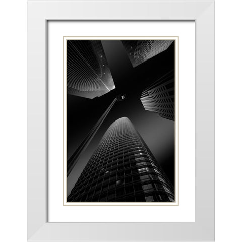 San Francisco Landmarks White Modern Wood Framed Art Print with Double Matting by Shu, Rong