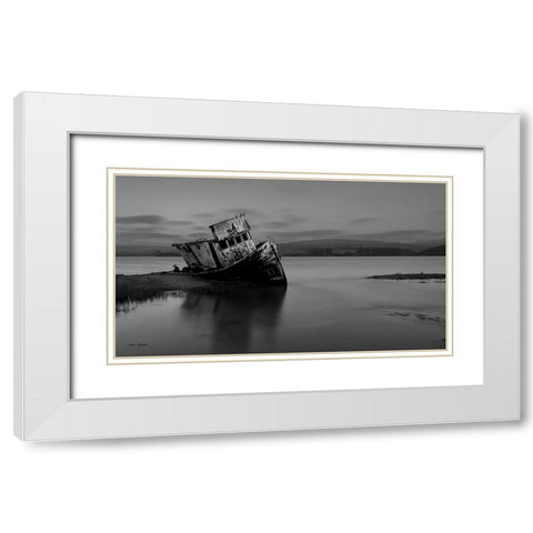 An Old Ship White Modern Wood Framed Art Print with Double Matting by Zhang, Annie