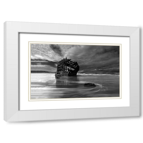 The Flowing Years White Modern Wood Framed Art Print with Double Matting by Shi, Mei