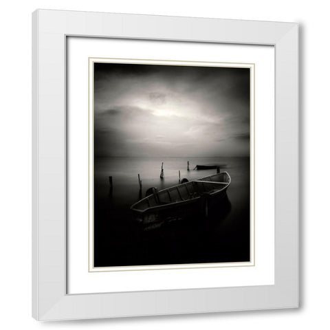 Untitled White Modern Wood Framed Art Print with Double Matting by Caterina, Walter