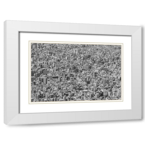 Tokyo texture White Modern Wood Framed Art Print with Double Matting by Higa, Kengo