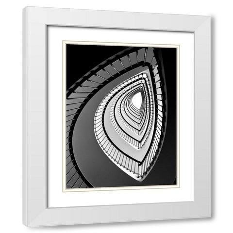 BLACK TEARS White Modern Wood Framed Art Print with Double Matting by Cedron, Mabel