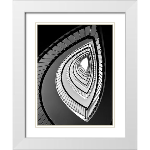 BLACK TEARS White Modern Wood Framed Art Print with Double Matting by Cedron, Mabel