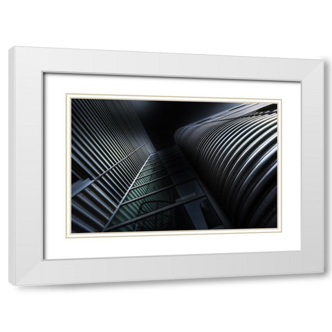 Industrial Building White Modern Wood Framed Art Print with Double Matting by Ruckert, Stephan