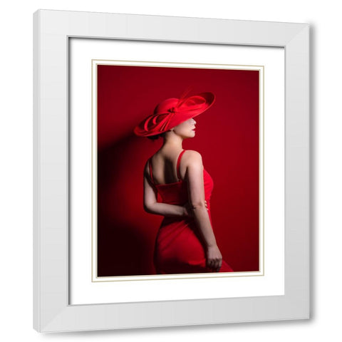 Red White Modern Wood Framed Art Print with Double Matting by Wang, Jeff