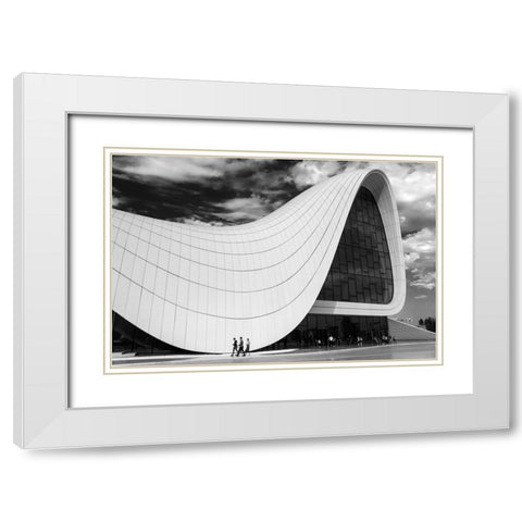 Baku4 White Modern Wood Framed Art Print with Double Matting by Mghebrishvili, Nino