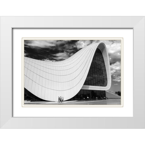 Baku4 White Modern Wood Framed Art Print with Double Matting by Mghebrishvili, Nino