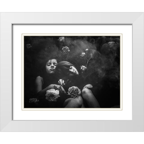 Children Of The Earth White Modern Wood Framed Art Print with Double Matting by Margau, Delphine