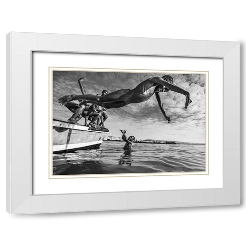 The freedom of nudity White Modern Wood Framed Art Print with Double Matting by Coelho, Joao