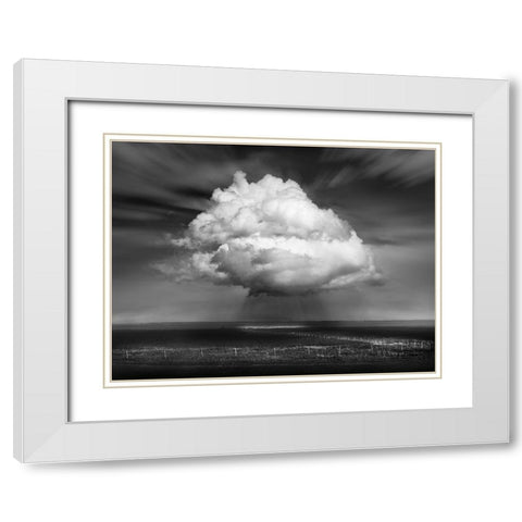 Landscape With Cloud White Modern Wood Framed Art Print with Double Matting by Winkler, Jens