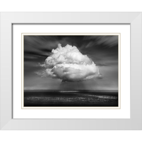 Landscape With Cloud White Modern Wood Framed Art Print with Double Matting by Winkler, Jens