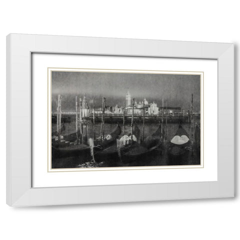 Rainy Night in Venice White Modern Wood Framed Art Print with Double Matting by Yermoshkin, Leonid