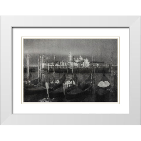 Rainy Night in Venice White Modern Wood Framed Art Print with Double Matting by Yermoshkin, Leonid