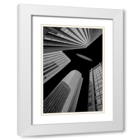 Skyscraper White Modern Wood Framed Art Print with Double Matting by Mao, Yun