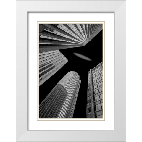 Skyscraper White Modern Wood Framed Art Print with Double Matting by Mao, Yun