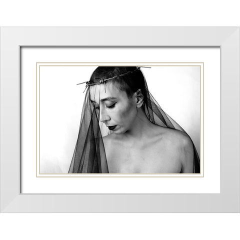 Mahsun White Modern Wood Framed Art Print with Double Matting by Saeidinia, Afshin