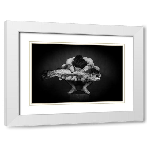 Scream Of Death/2 White Modern Wood Framed Art Print with Double Matting by Saeidinia, Afshin