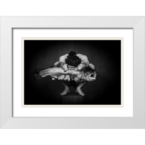 Scream Of Death/2 White Modern Wood Framed Art Print with Double Matting by Saeidinia, Afshin