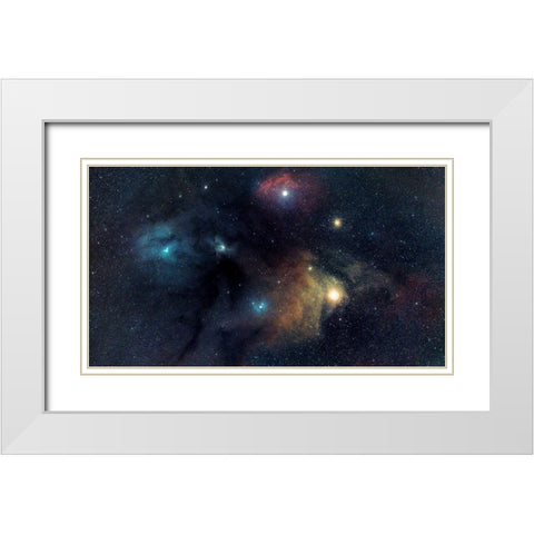 Rho White Modern Wood Framed Art Print with Double Matting by Taransohal
