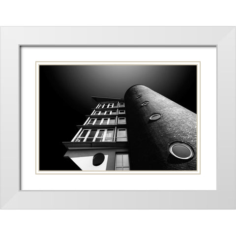 Attachments White Modern Wood Framed Art Print with Double Matting by Weber, Roland