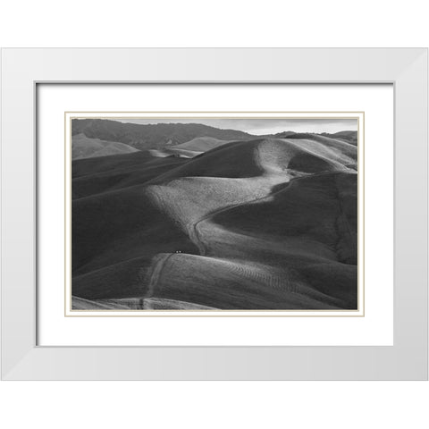 Rolling Hills White Modern Wood Framed Art Print with Double Matting by Mao, Yun