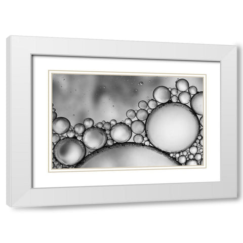 bubbles White Modern Wood Framed Art Print with Double Matting by Garcia, Helena