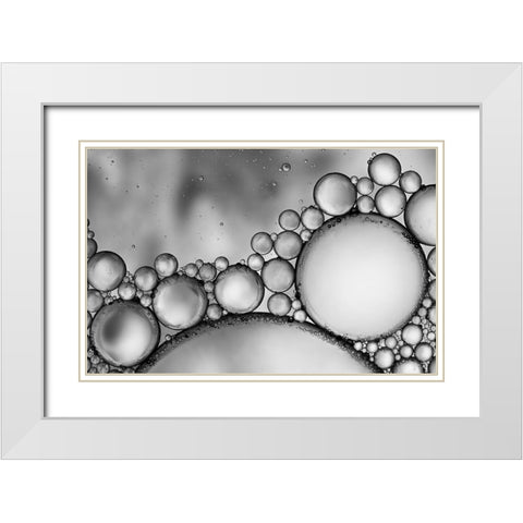 bubbles White Modern Wood Framed Art Print with Double Matting by Garcia, Helena