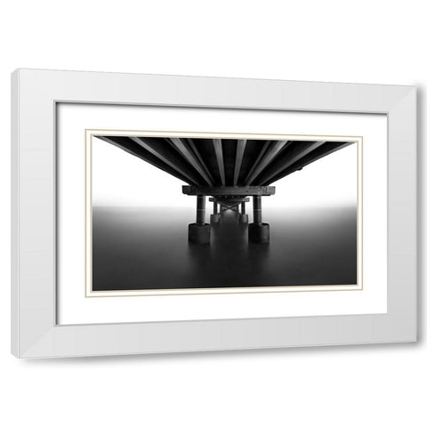 Bridge White Modern Wood Framed Art Print with Double Matting by Deng, Larry