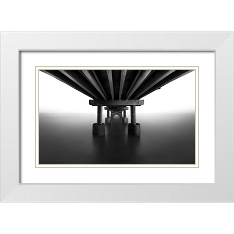 Bridge White Modern Wood Framed Art Print with Double Matting by Deng, Larry