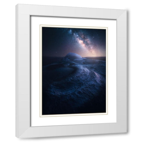 Orbital White Modern Wood Framed Art Print with Double Matting by George, David