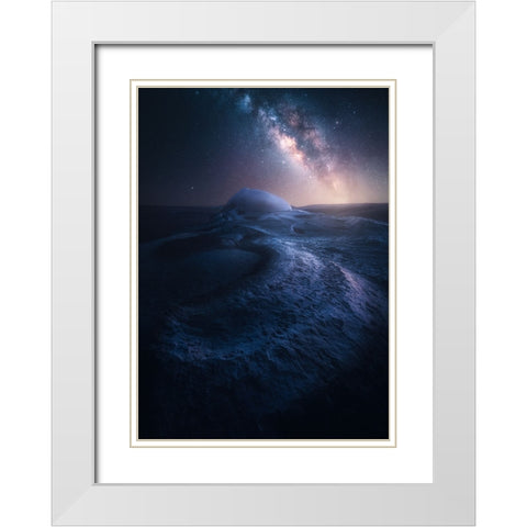 Orbital White Modern Wood Framed Art Print with Double Matting by George, David