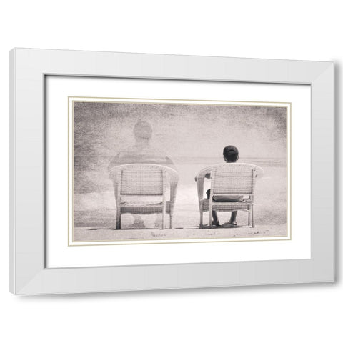 Loss White Modern Wood Framed Art Print with Double Matting by Olwy, Moutaz