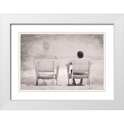 Loss White Modern Wood Framed Art Print with Double Matting by Olwy, Moutaz