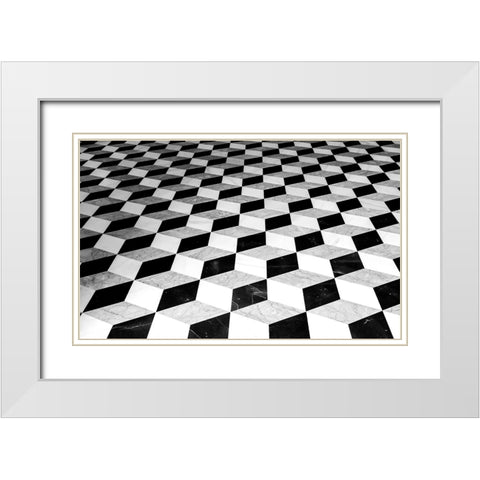 floor White Modern Wood Framed Art Print with Double Matting by Auerbach, Markus