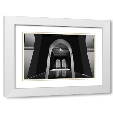 Untitled White Modern Wood Framed Art Print with Double Matting by Hishamtwhed