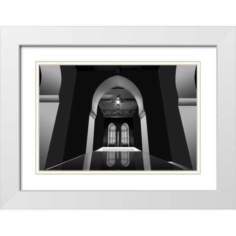 Untitled White Modern Wood Framed Art Print with Double Matting by Hishamtwhed