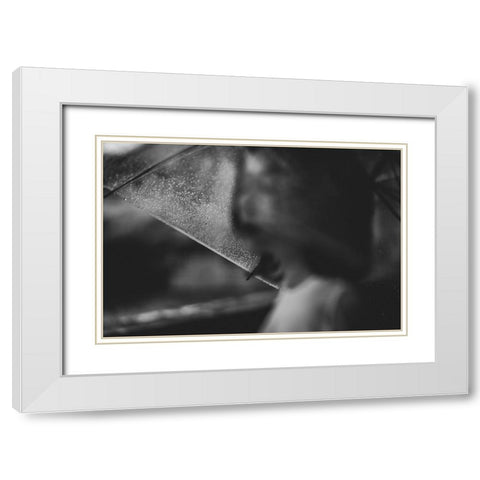 Rain White Modern Wood Framed Art Print with Double Matting by H112O1