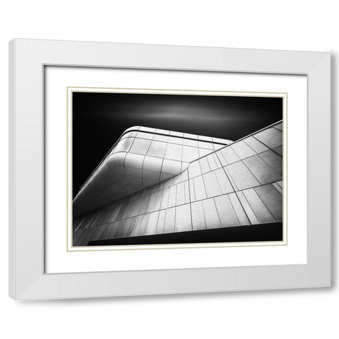 Balcony White Modern Wood Framed Art Print with Double Matting by Vazan, Karol