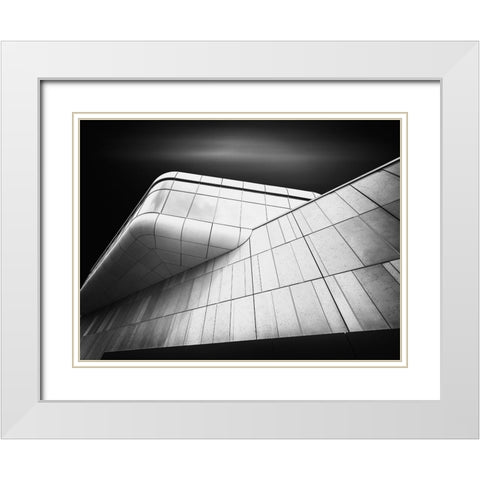 Balcony White Modern Wood Framed Art Print with Double Matting by Vazan, Karol