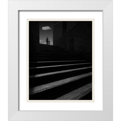 Summer In The City White Modern Wood Framed Art Print with Double Matting by Takachi, Yasuhiro