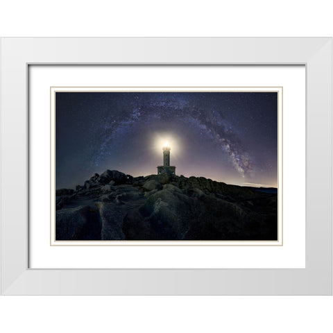 The Architecture Of Cosmos White Modern Wood Framed Art Print with Double Matting by Lost In Woodlands