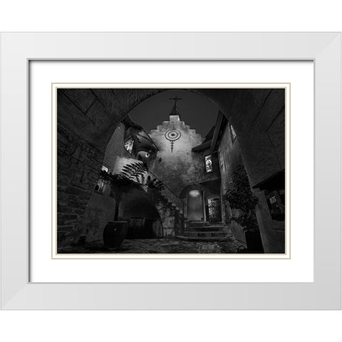 Normandy Village White Modern Wood Framed Art Print with Double Matting by Zeng, Jiahong