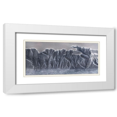 Earth Fissure White Modern Wood Framed Art Print with Double Matting by Cui, Yuan