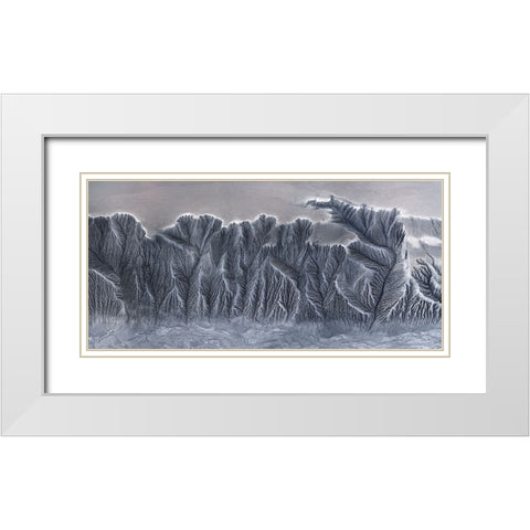 Earth Fissure White Modern Wood Framed Art Print with Double Matting by Cui, Yuan