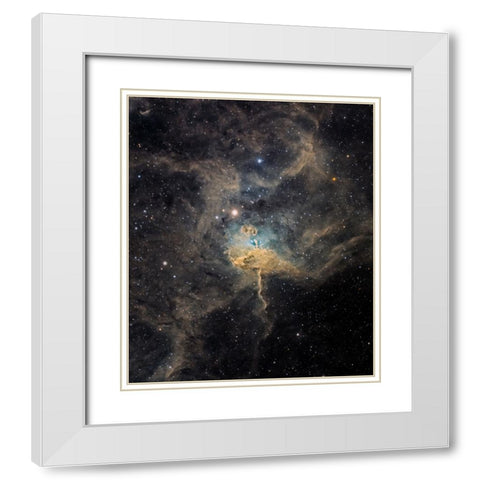 Spider Nebula White Modern Wood Framed Art Print with Double Matting by Chander, Vikas