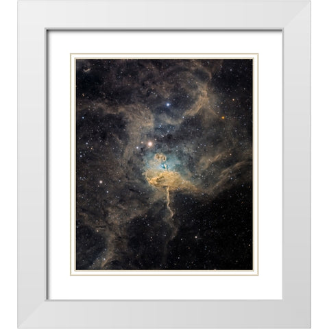 Spider Nebula White Modern Wood Framed Art Print with Double Matting by Chander, Vikas