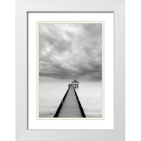Destination White Modern Wood Framed Art Print with Double Matting by Sankar, Ravi